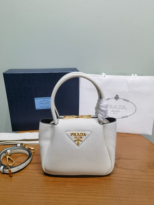 PD Small Leather Tote Bag 19.5x18x9cm