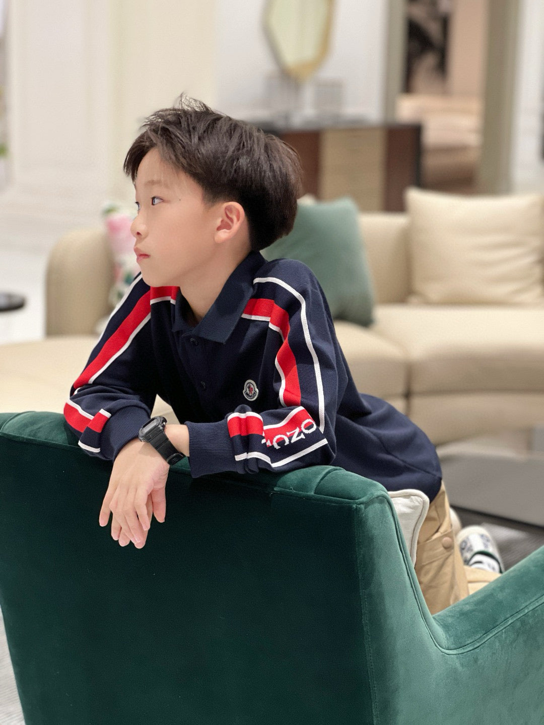 Moncler Long Sleeve Polo