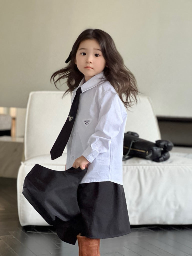 Prada Long Sleeve Polo/Skirt Set