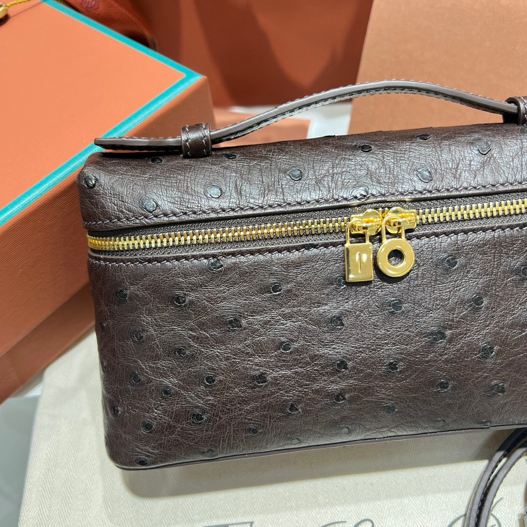 LP Extra Pocket L19 Ostrich Leather Bag