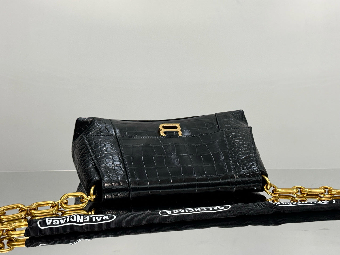 BLCG Downtown Chain-Handle Crocodile Shoulder Bag