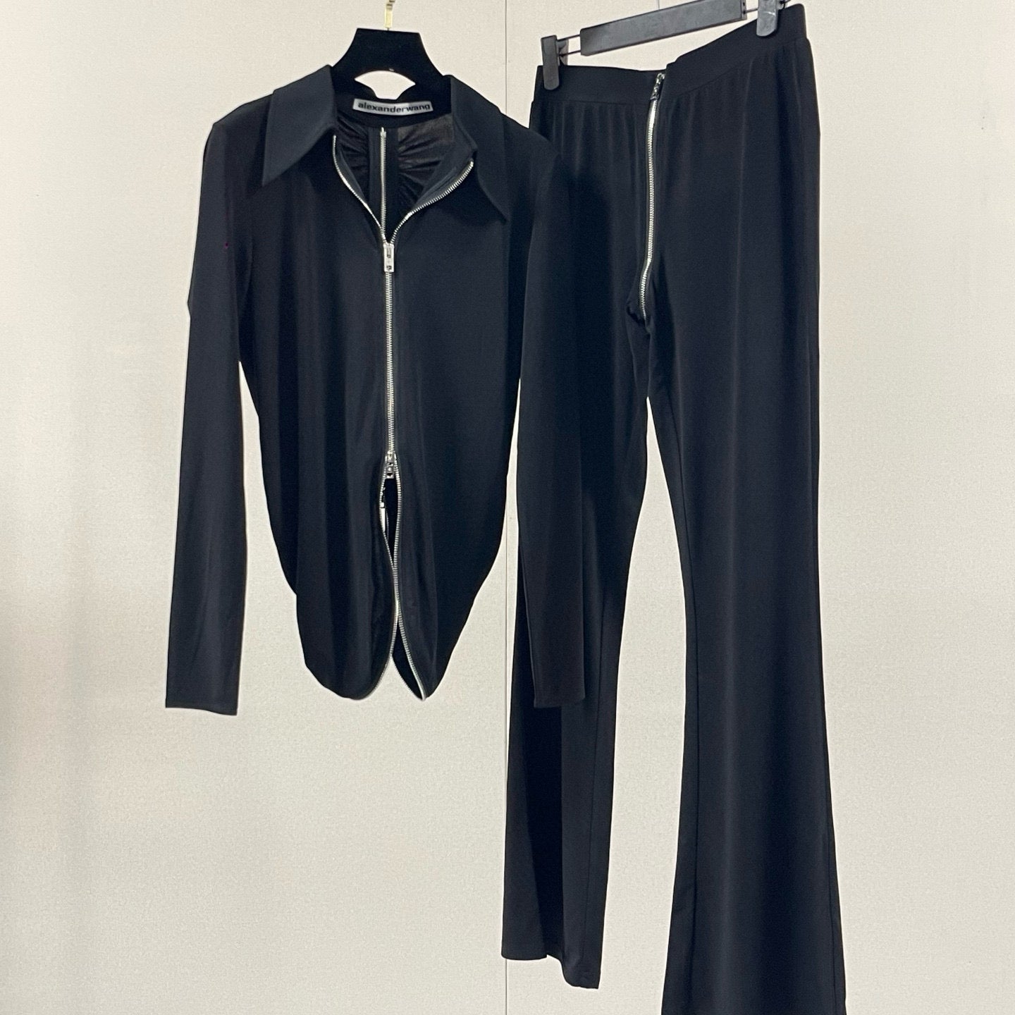 Alexander Wang Black Zip Blouse Set