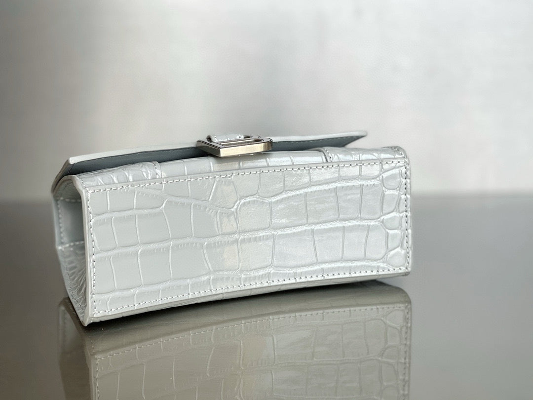 BLCG Hourglass Crocodile Top-handle Handbag(19x8x21cm)