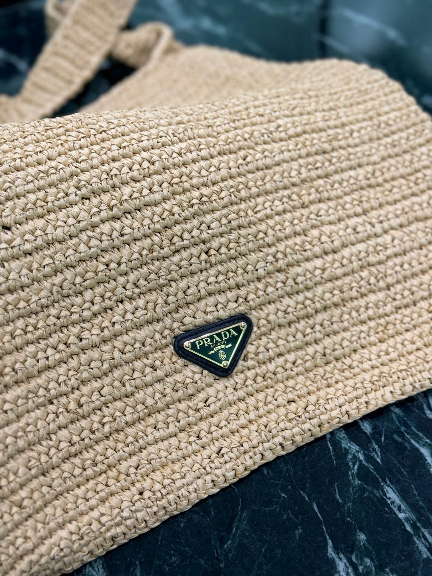 Prada Raffia Tote Bag