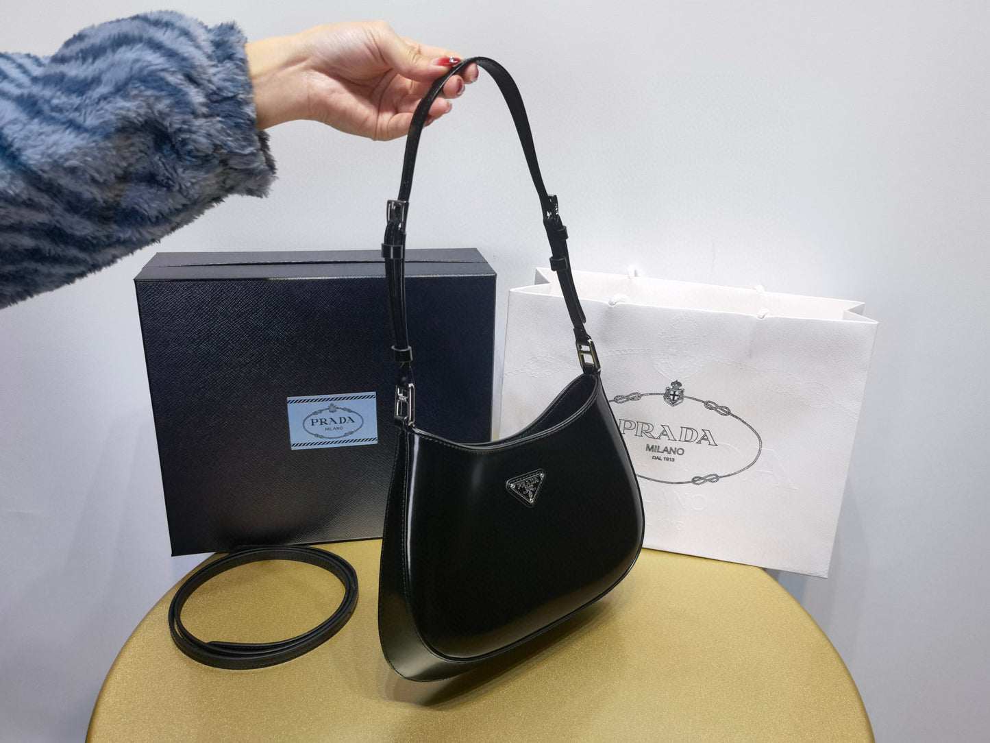 Prada Cleo Handbag 22x18.5x4.5cm