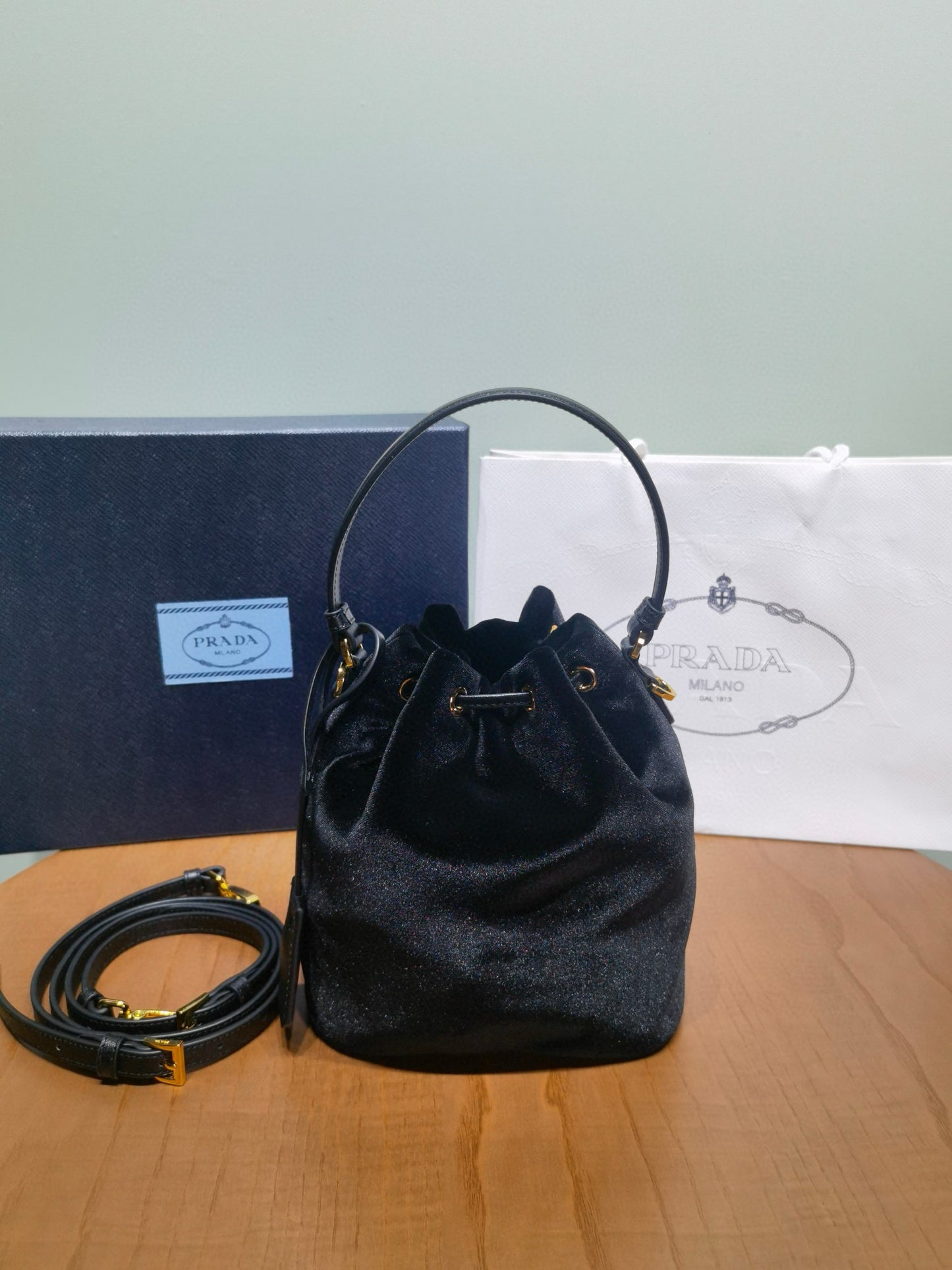 PD Mini Velvet Bag With Nappa Leather