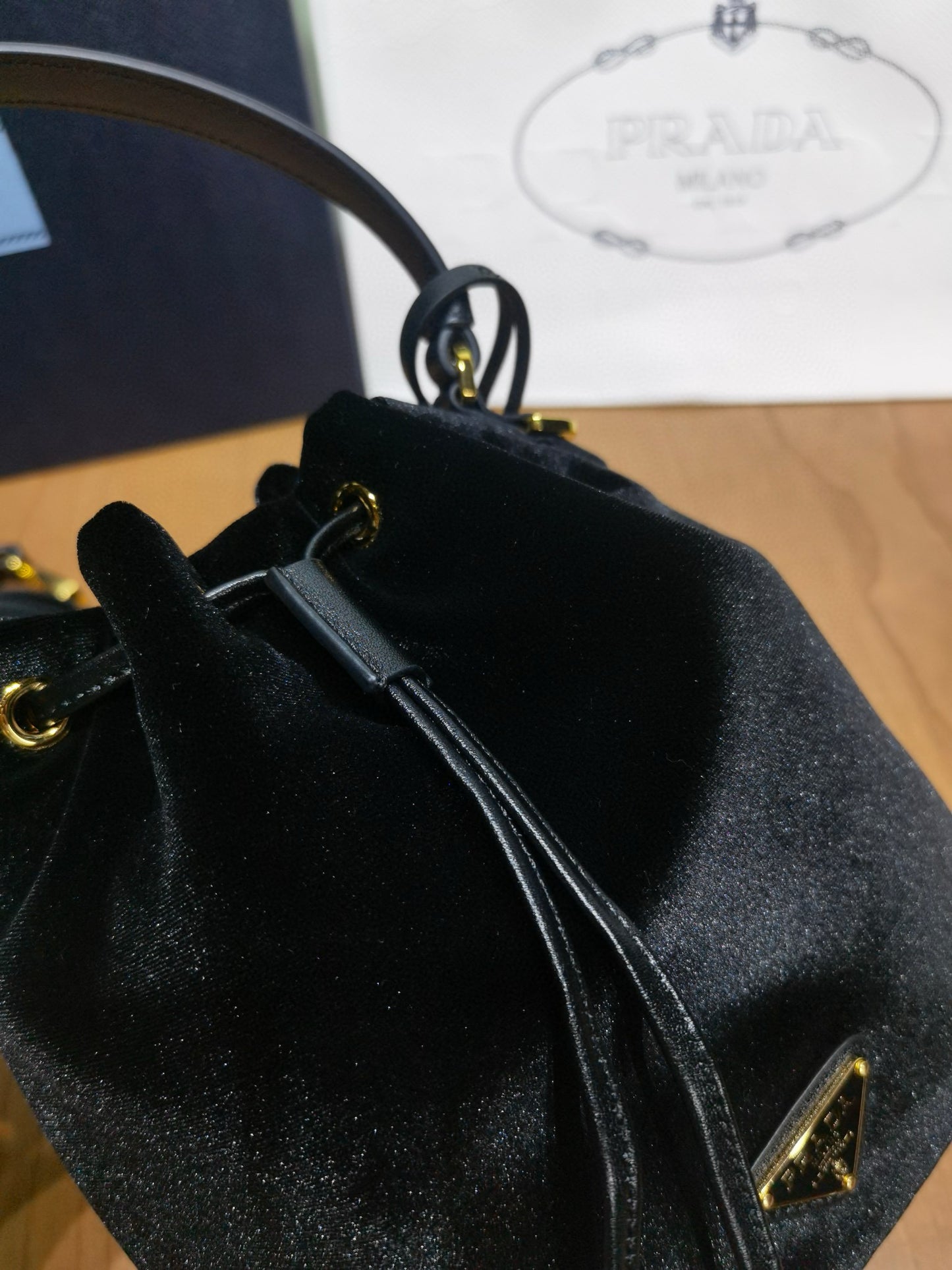 PD Mini Velvet Bag With Nappa Leather