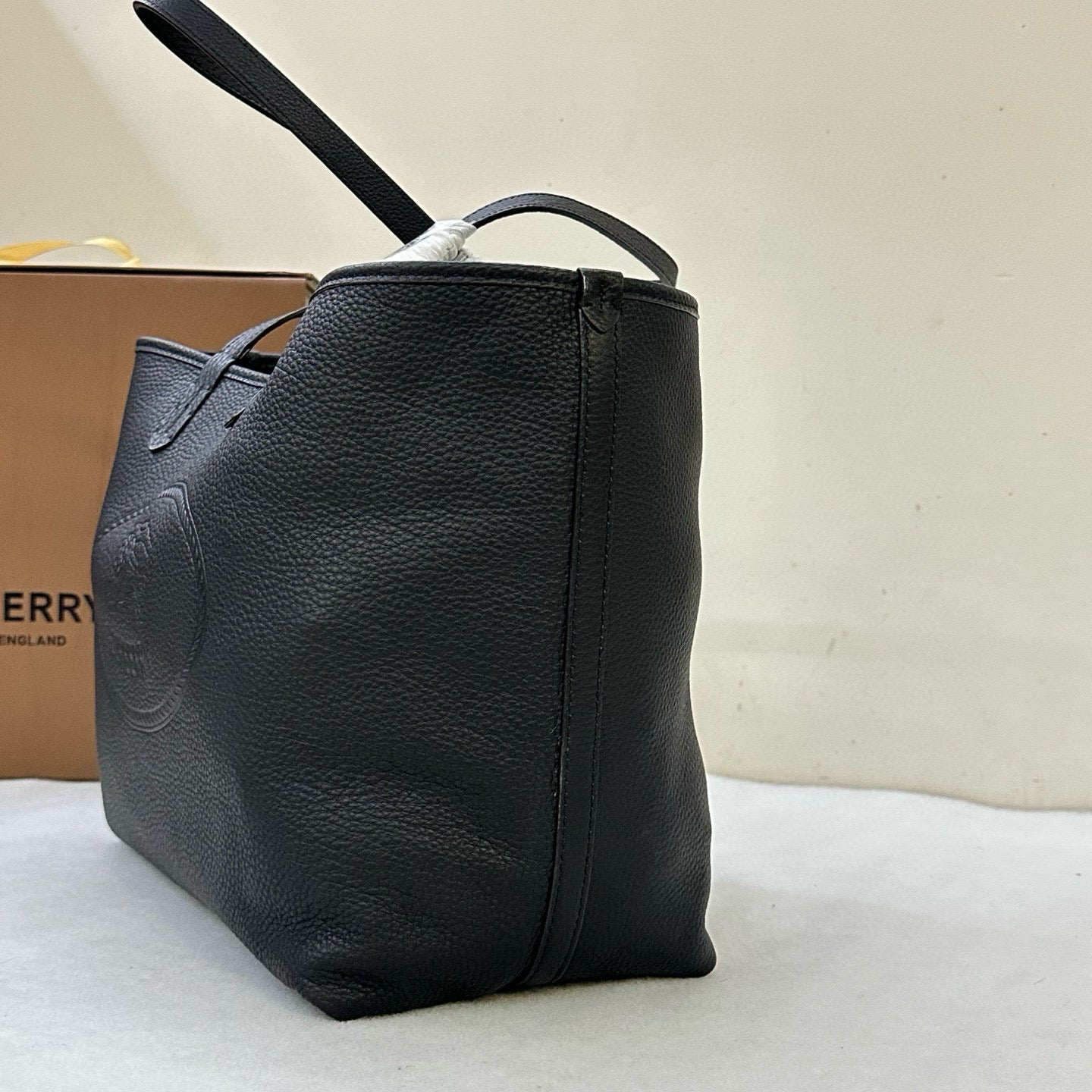 BB Black Leather Tote Bag