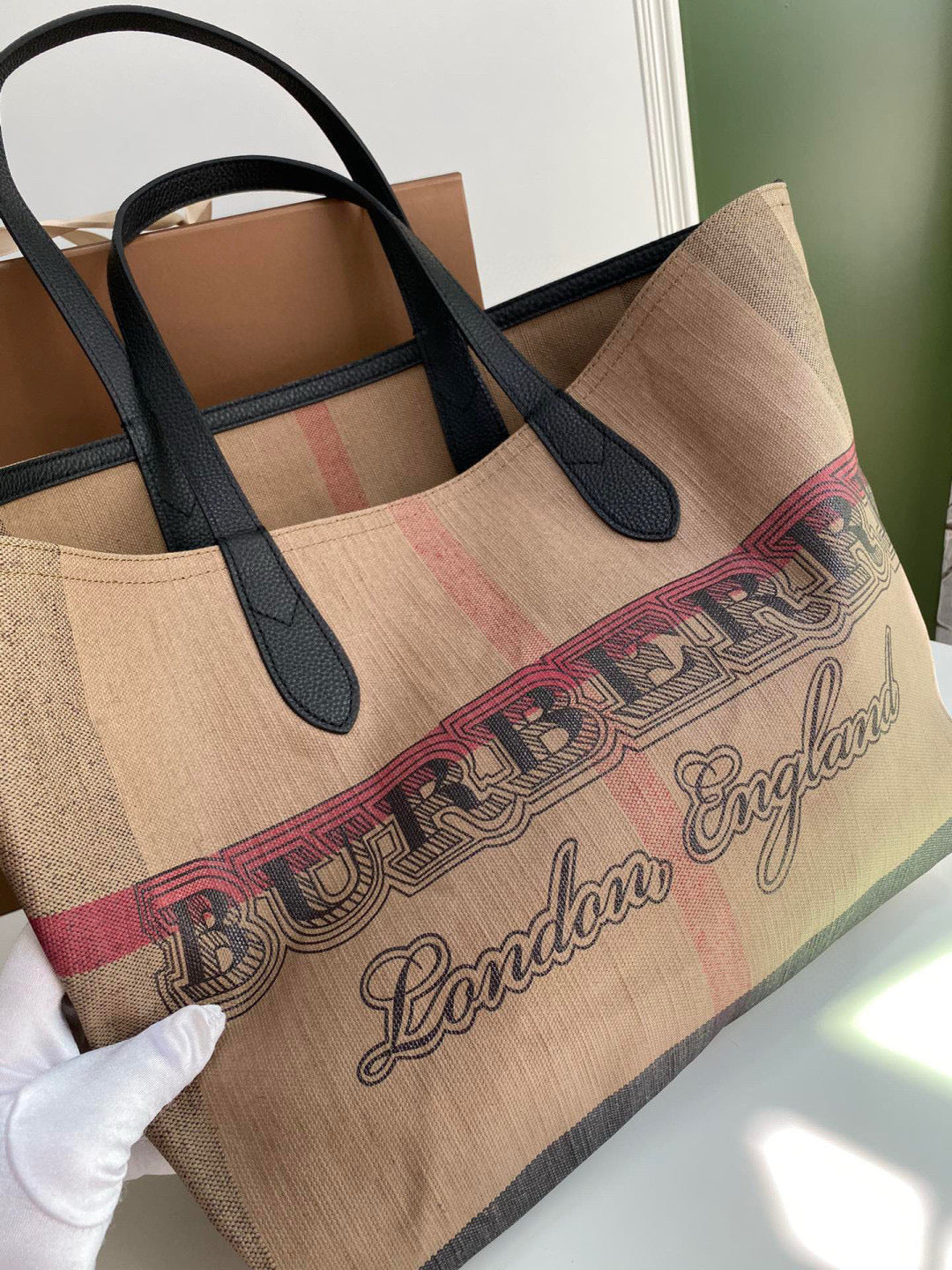 Burberry Mega Check Doodle Tote Bag