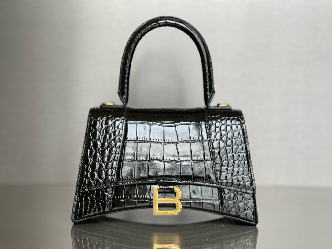 BLCG Hourglass Crocodile Top-handle Handbag(19x8x21cm)