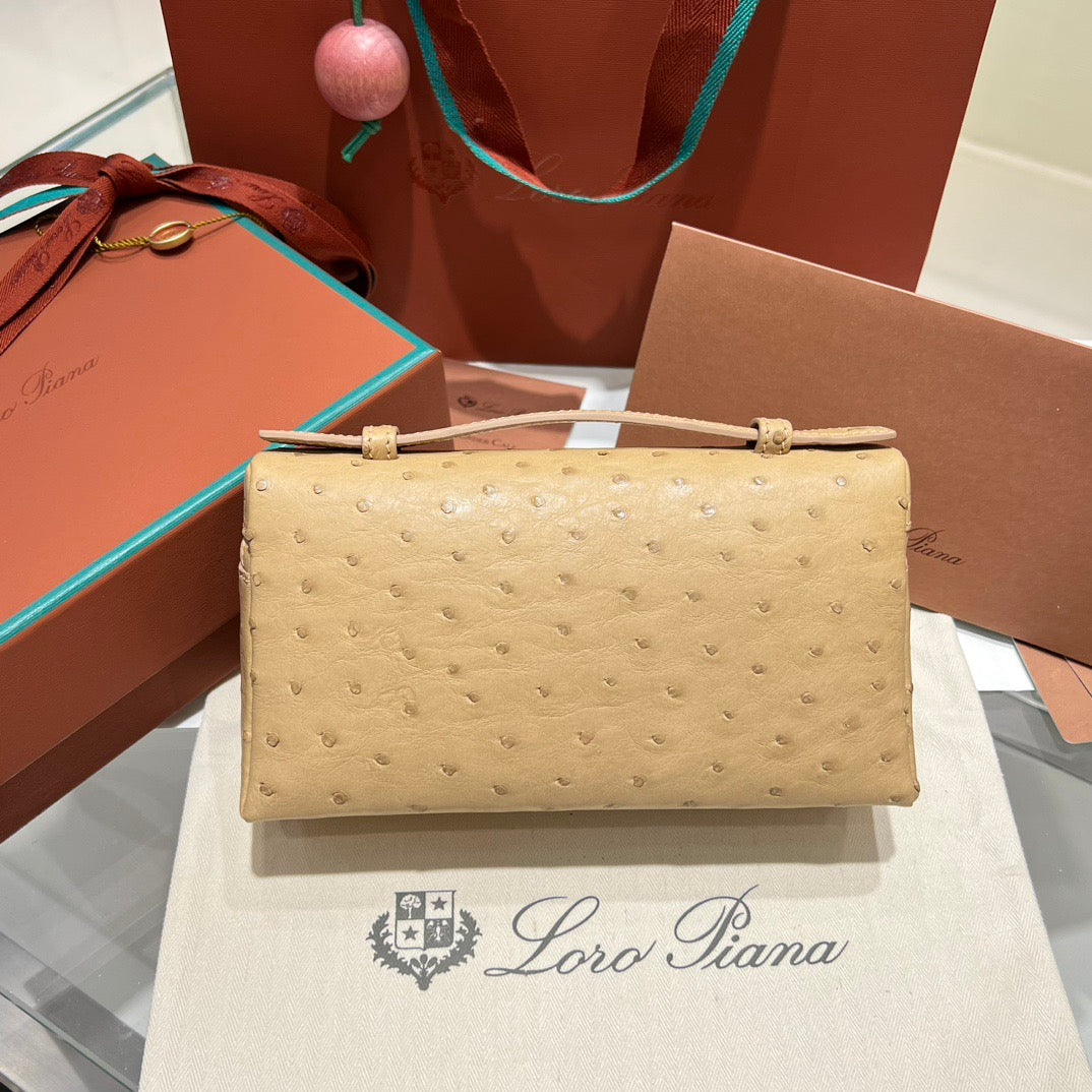 LP Extra Pocket L19 Ostrich Leather Bag