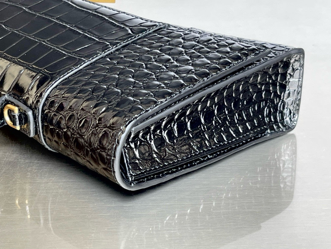 BLCG Hourglass XS Crocodile Tote Bag(6x15x35cm)