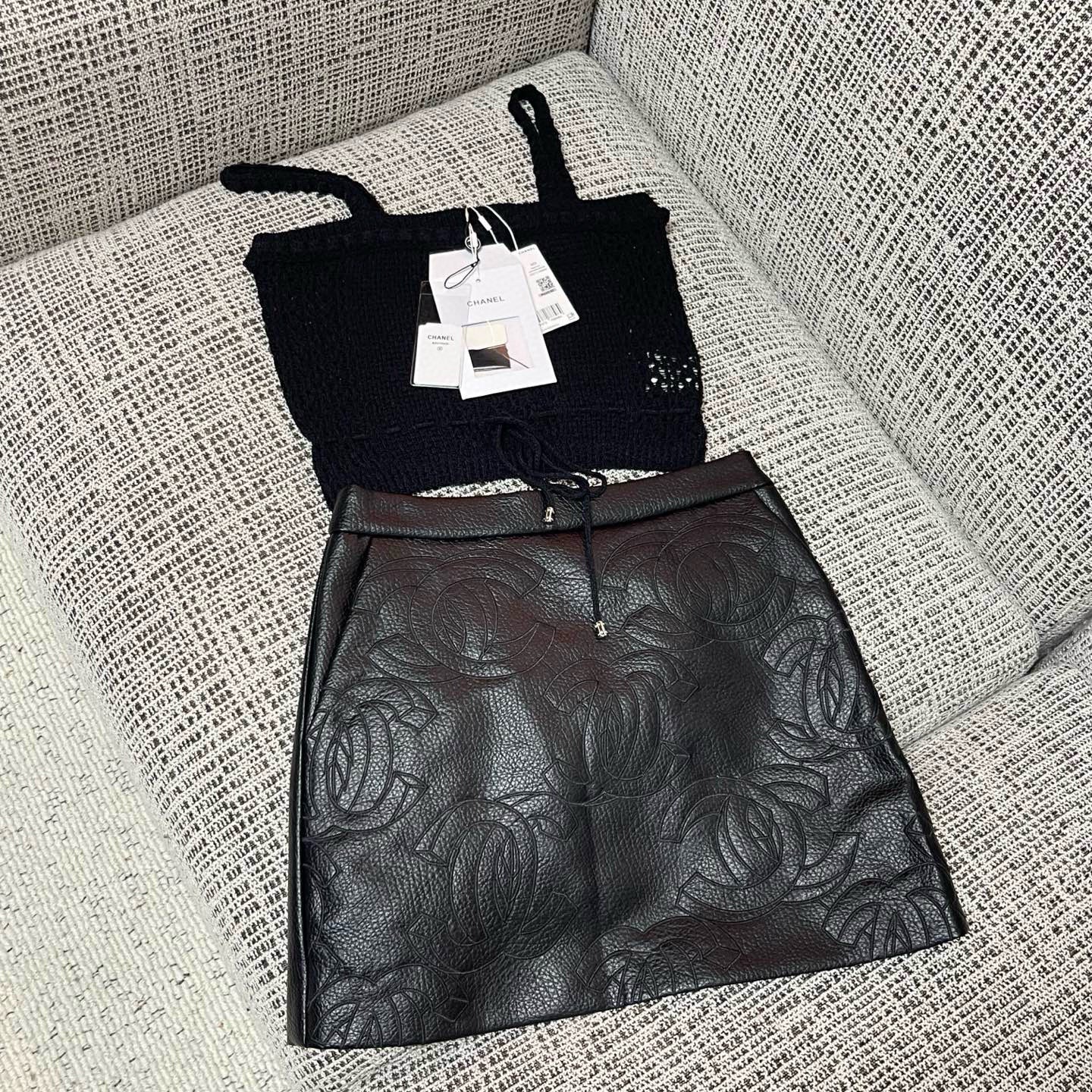 Chanel Leather Skirt