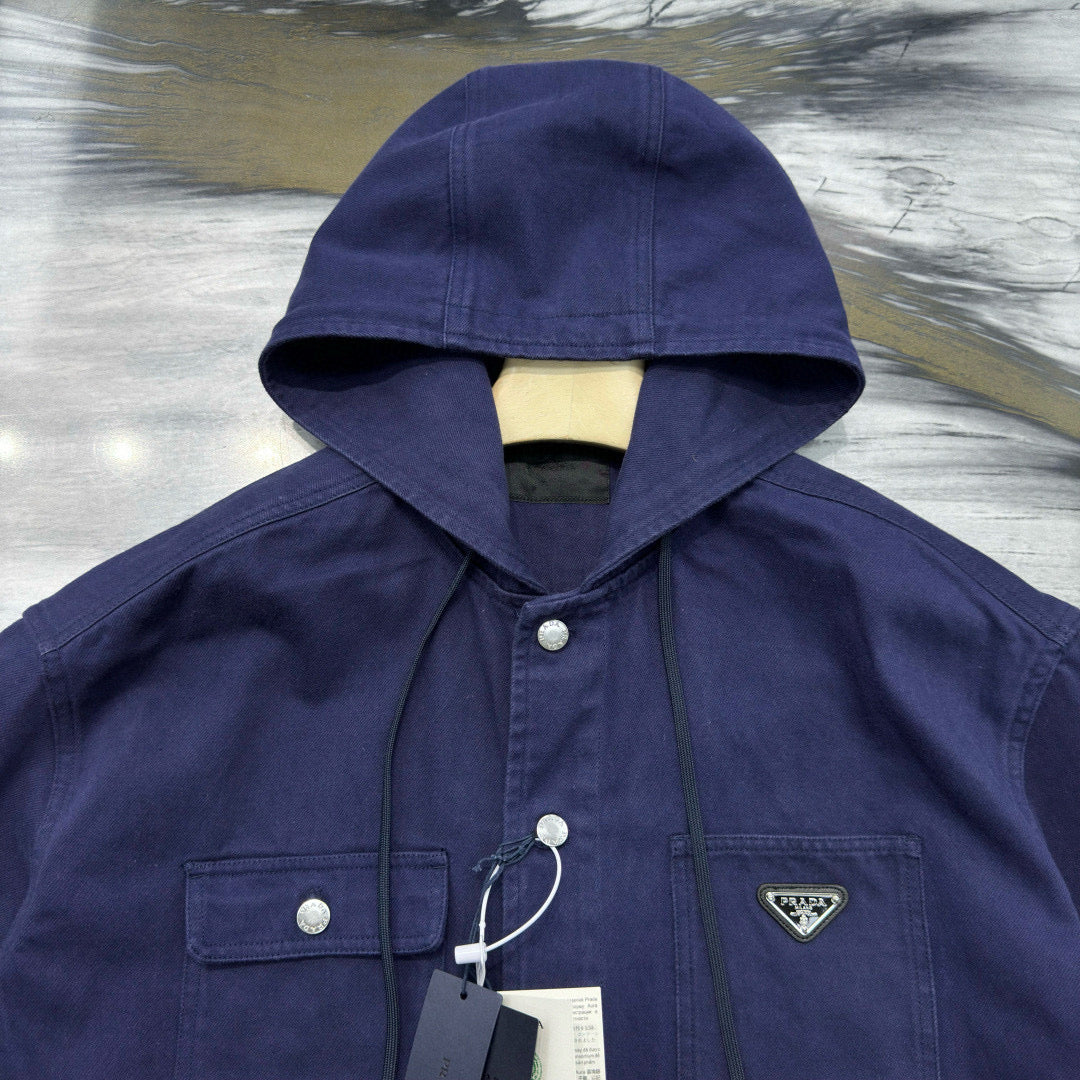 Prada Denim Shirt With Hood