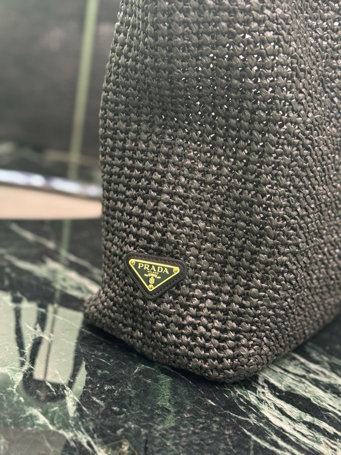 Prada Raffia Tote Bag