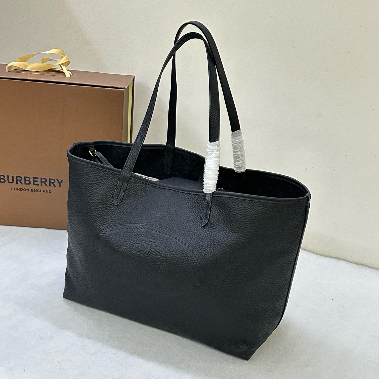 BB Black Leather Tote Bag