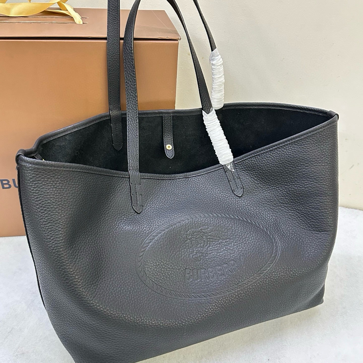 BB Black Leather Tote Bag