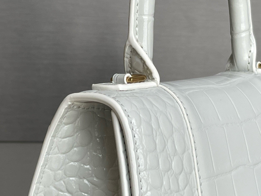 BLCG Hourglass Crocodile Top-handle Handbag(19x8x21cm)