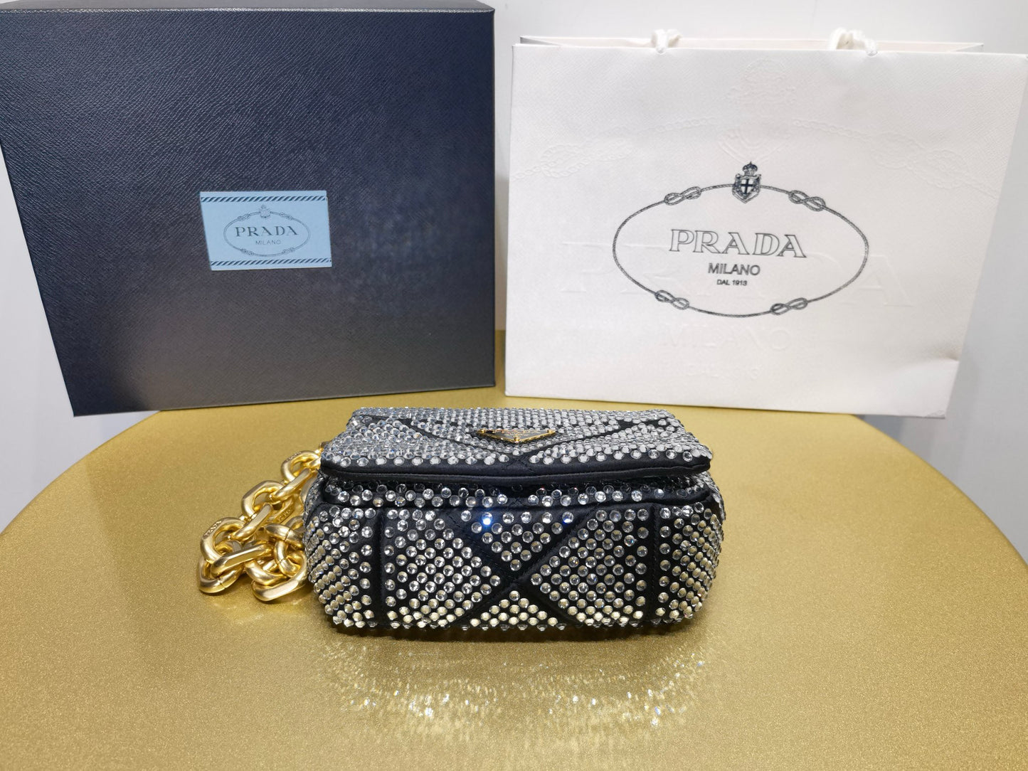Prada Crystal Bag 17x11.5x6cm