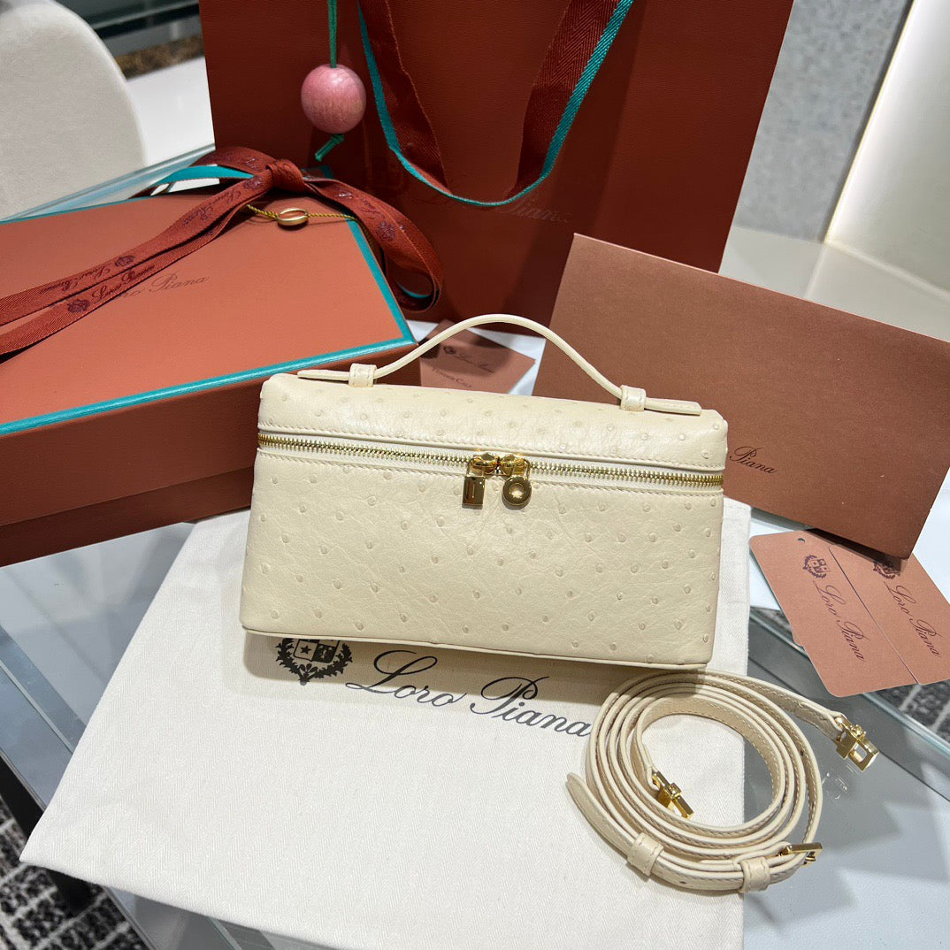 LP Extra Pocket L19 Ostrich Leather Bag
