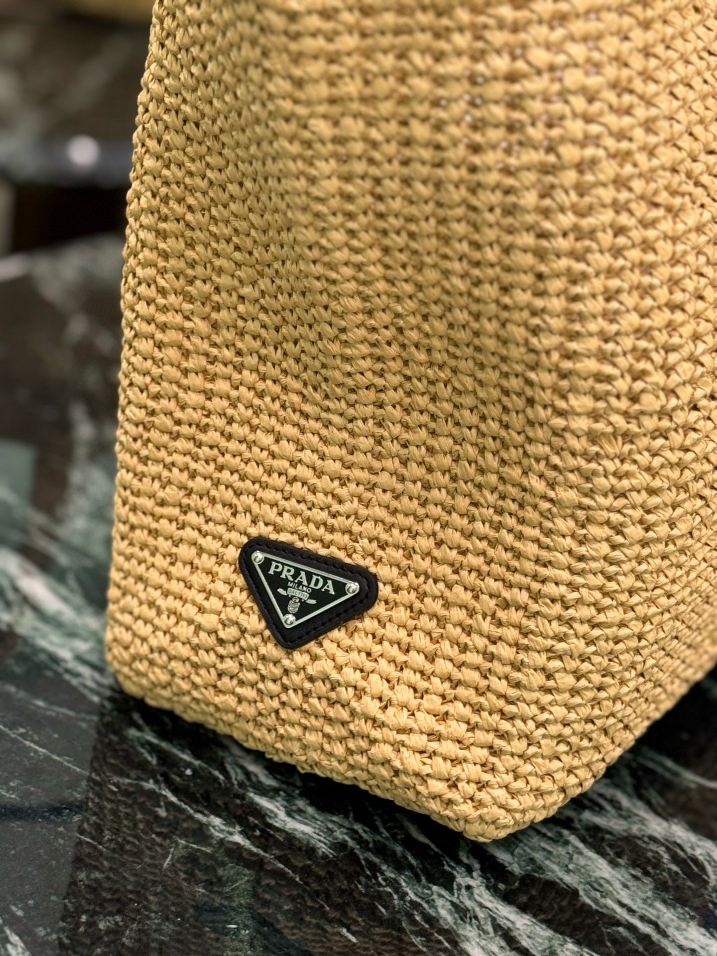 Prada Raffia Tote Bag