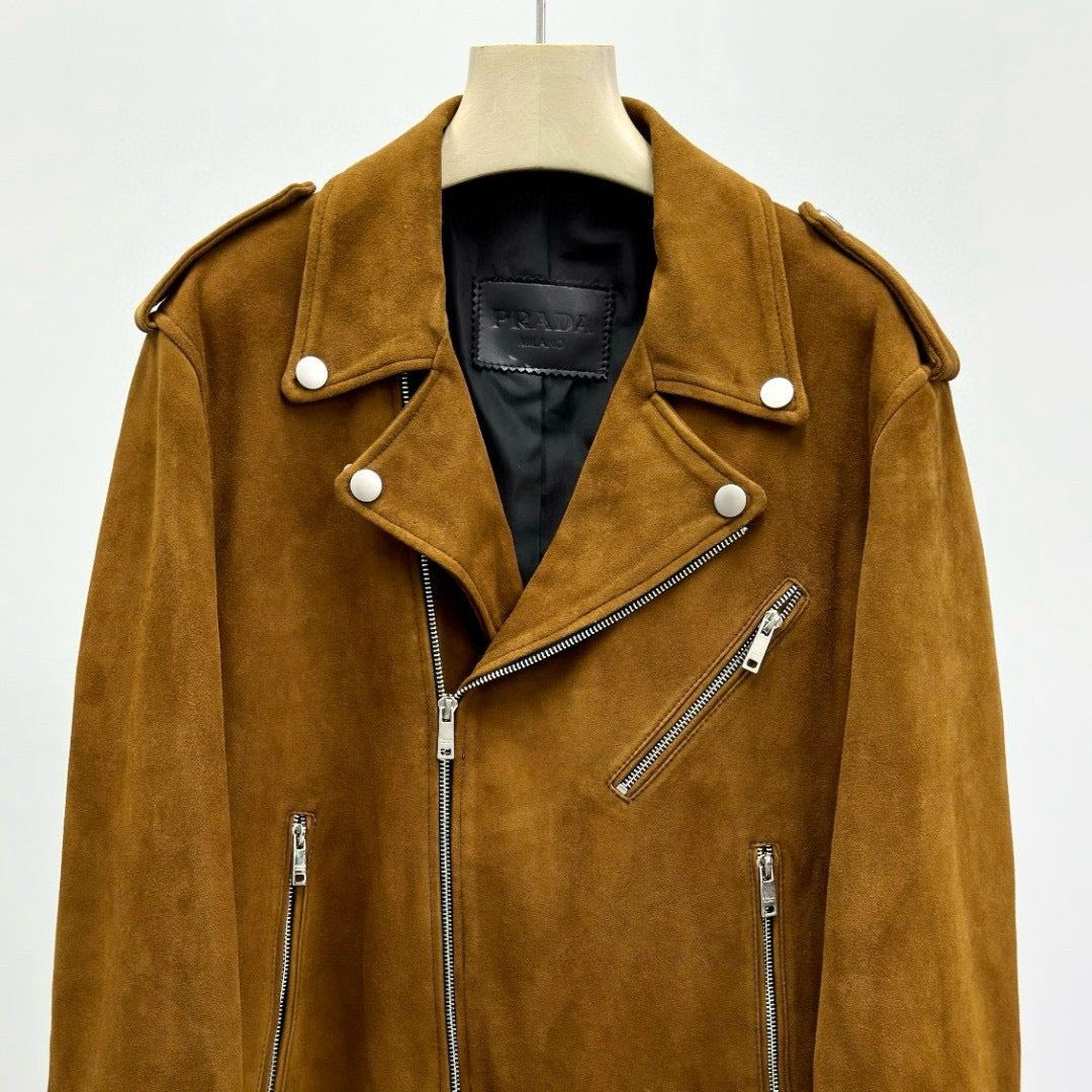 Prada Suede Leather Biker Jacket