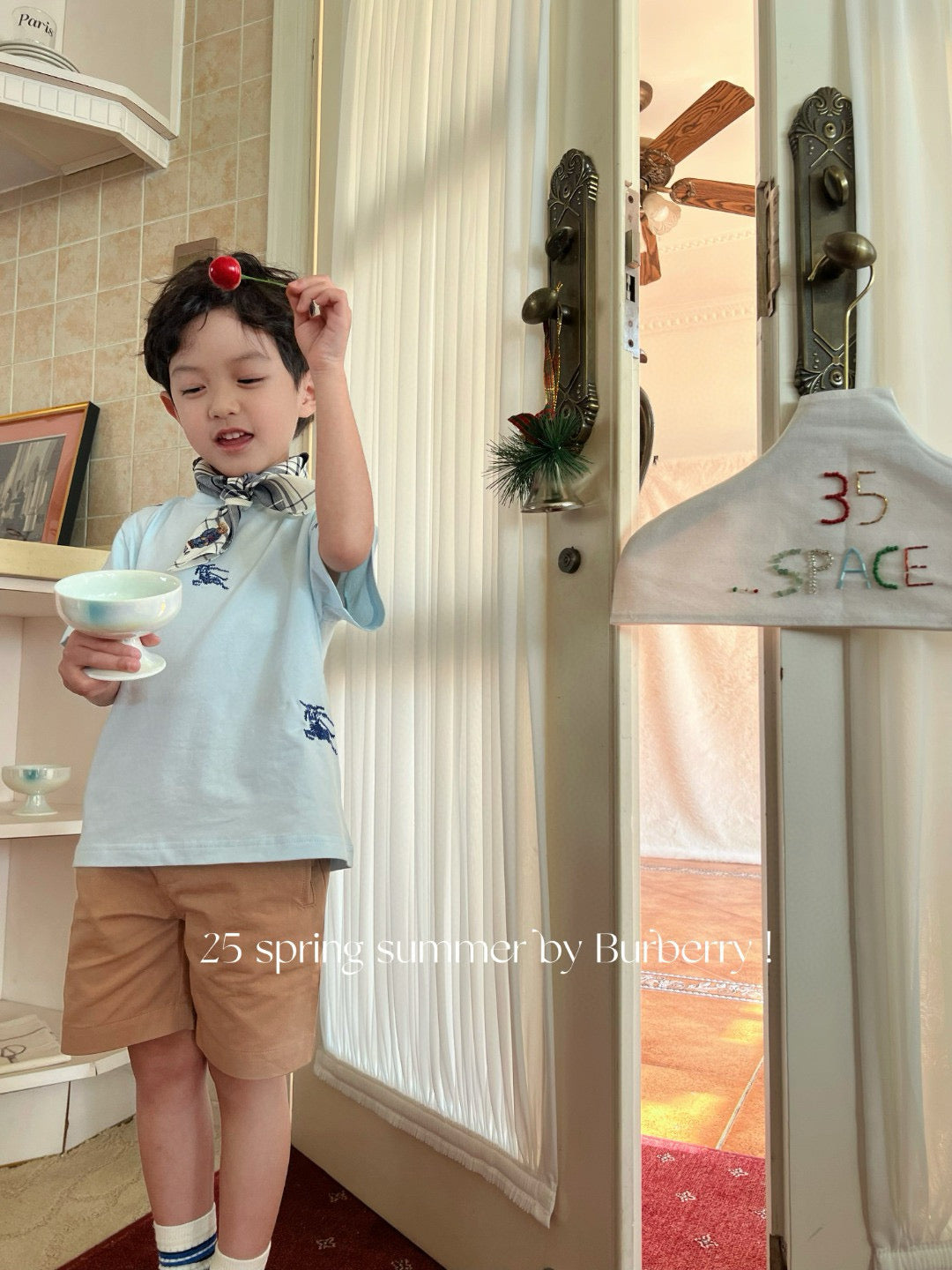 Burberry Shirt/Short Set