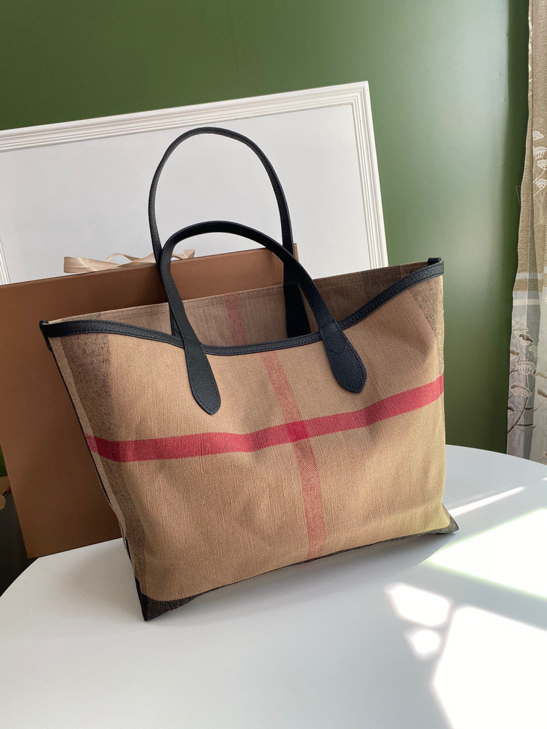 Burberry Mega Check Doodle Tote Bag