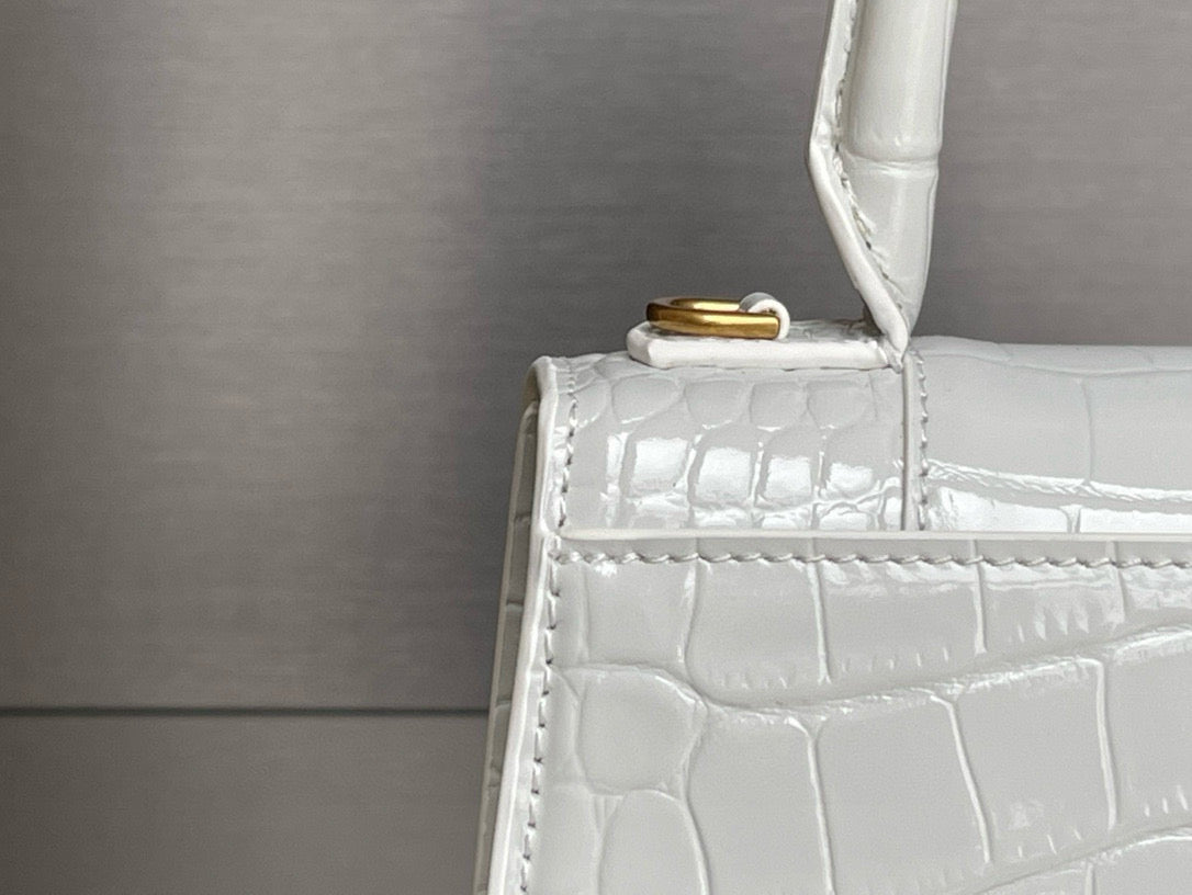 BLCG Hourglass Crocodile Top-handle Handbag(19x8x21cm)