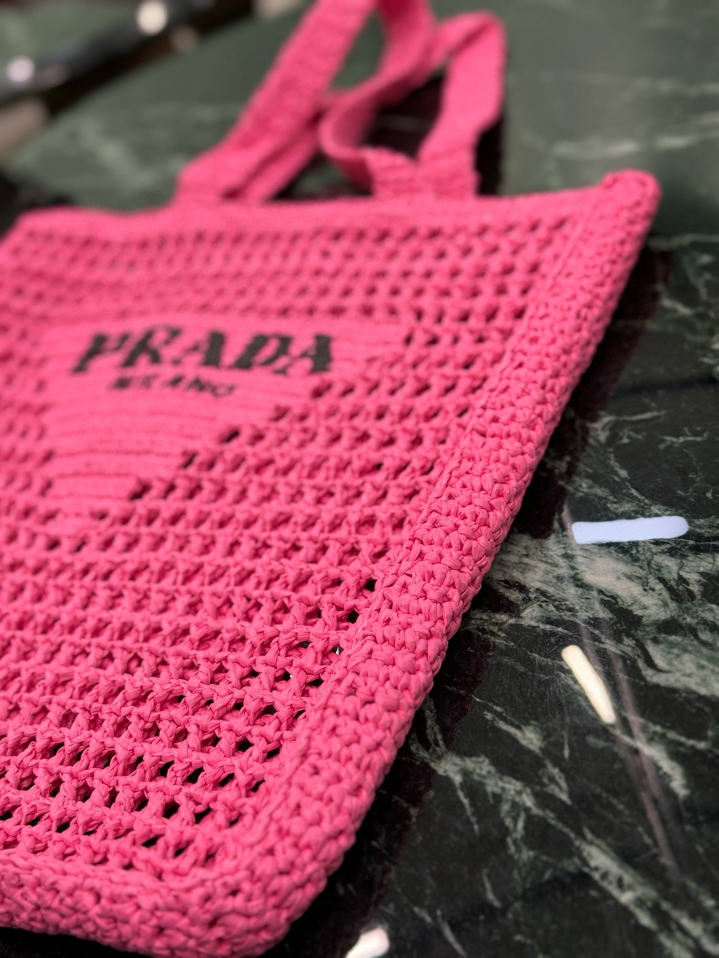 Prada Raffia Tote Bag