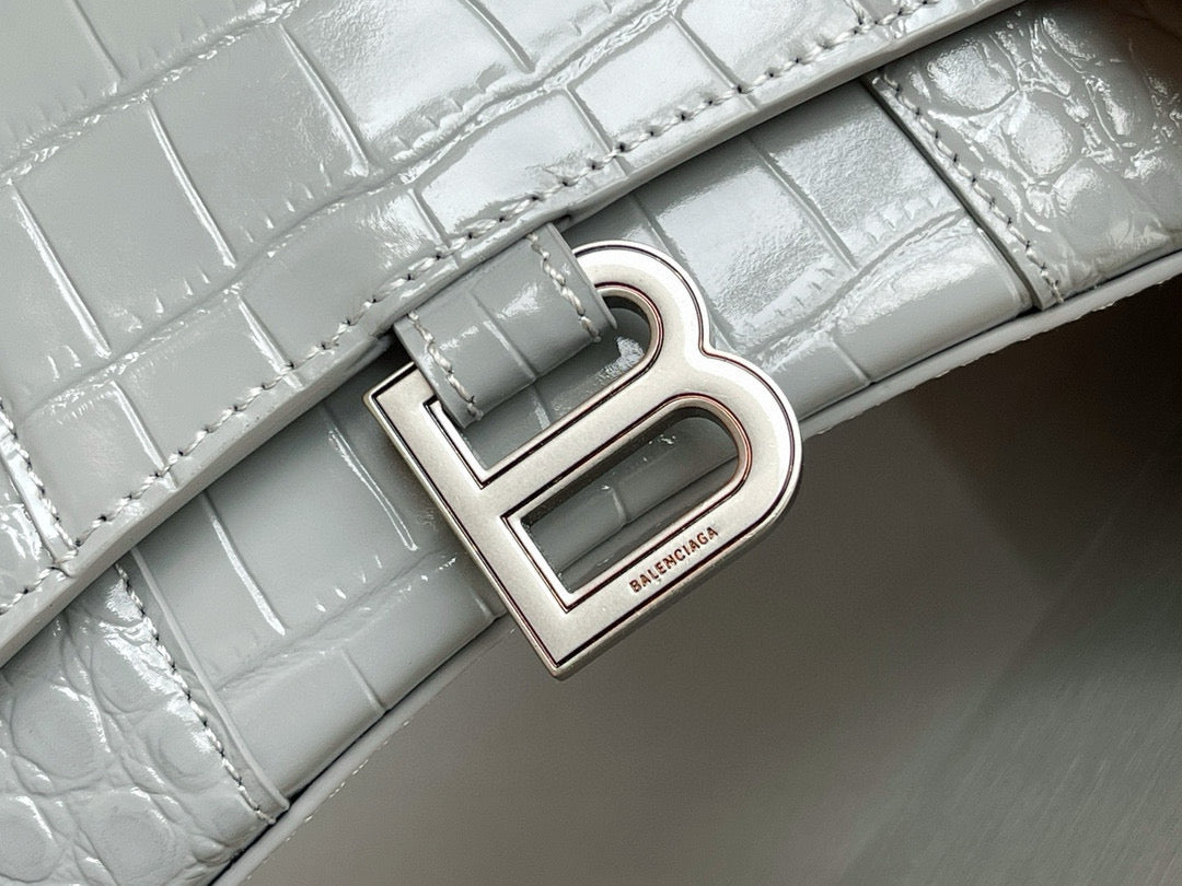 BLCG Hourglass Crocodile Top-handle Handbag(19x8x21cm)