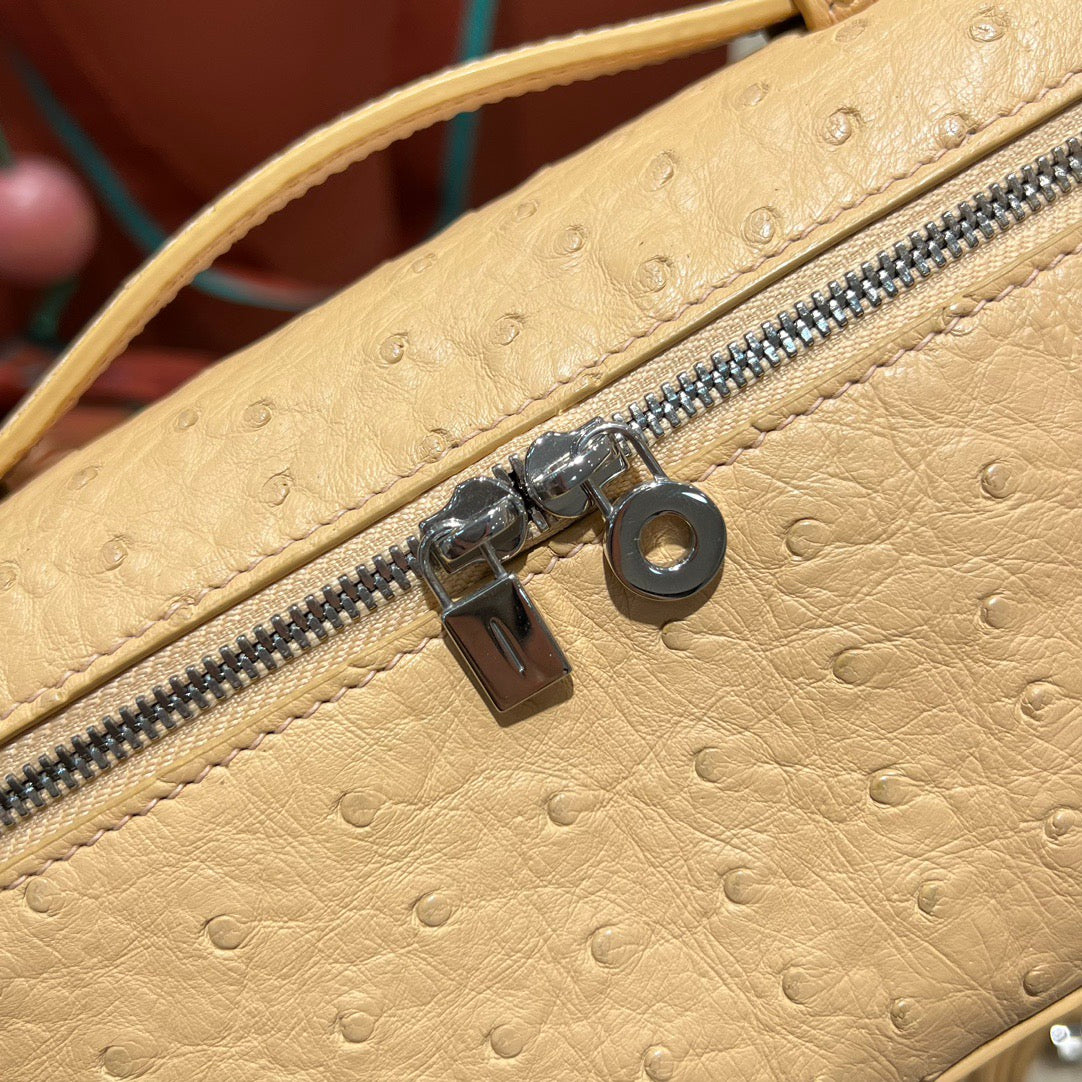 LP Extra Pocket L19 Ostrich Leather Bag