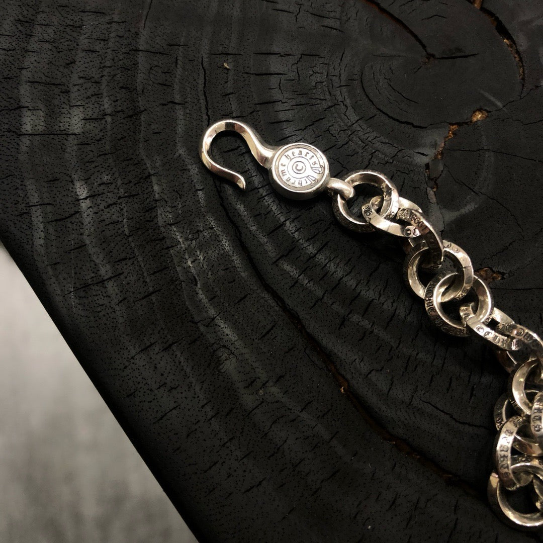 Pulsera Corazones Cromada