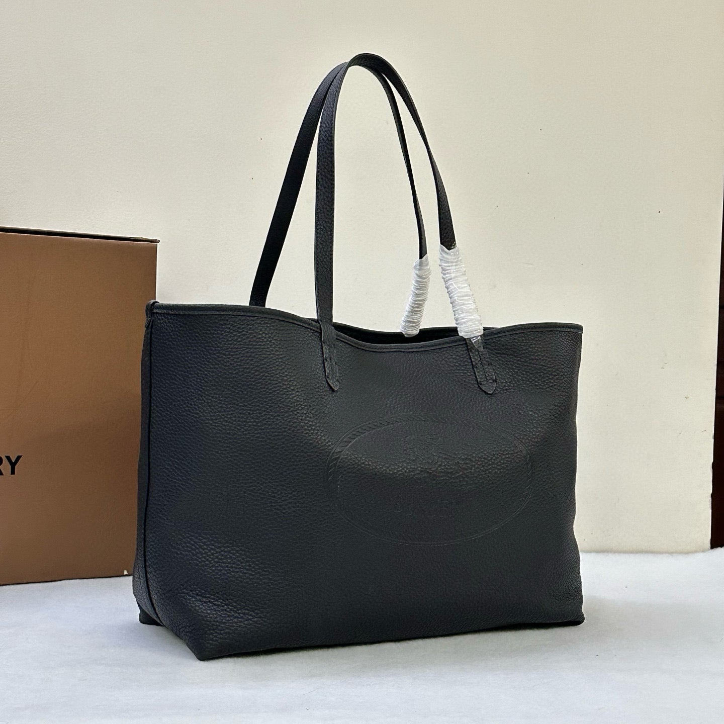 BB Black Leather Tote Bag