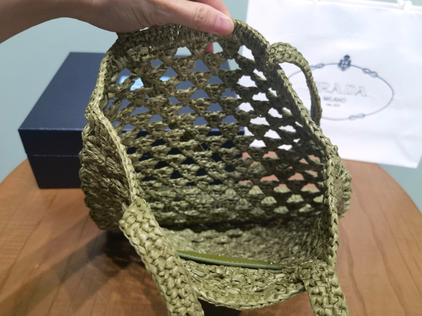 PD Raffia Crochet Tote Bag