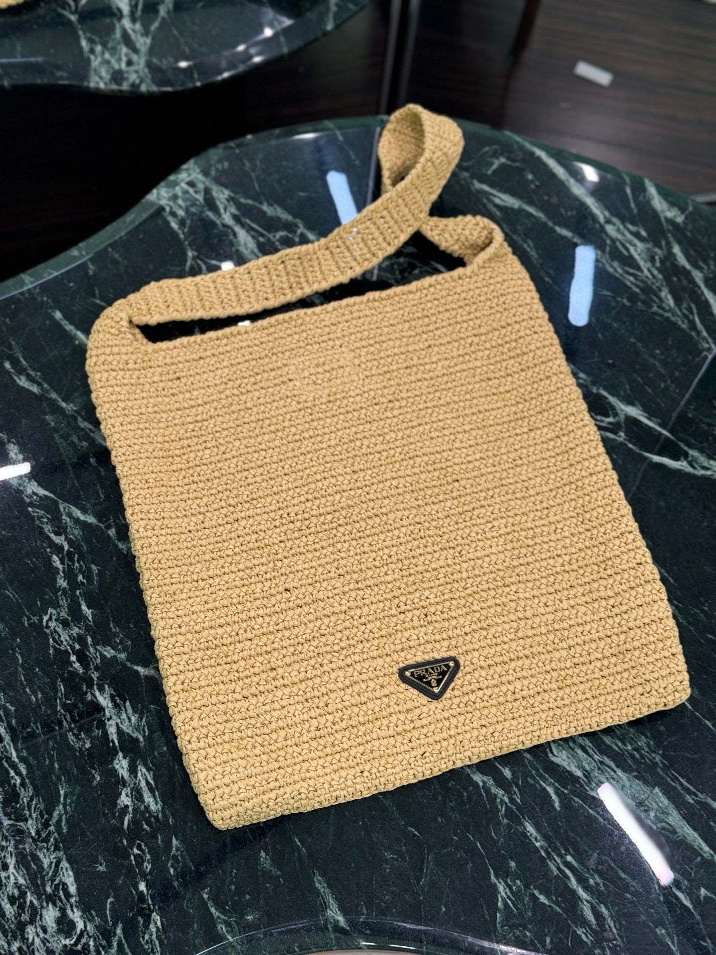 Prada Raffia Tote Bag