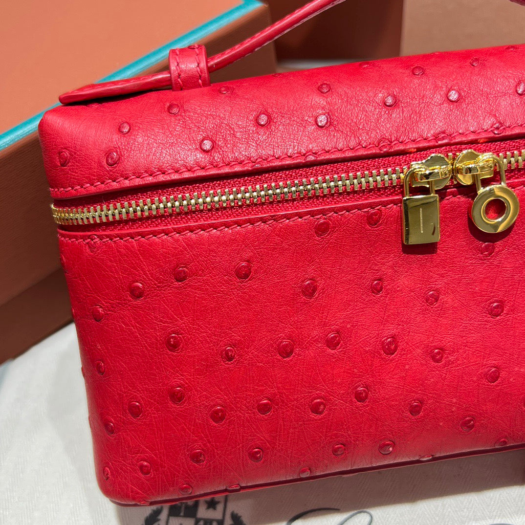 LP Extra Pocket L19 Ostrich Leather Bag
