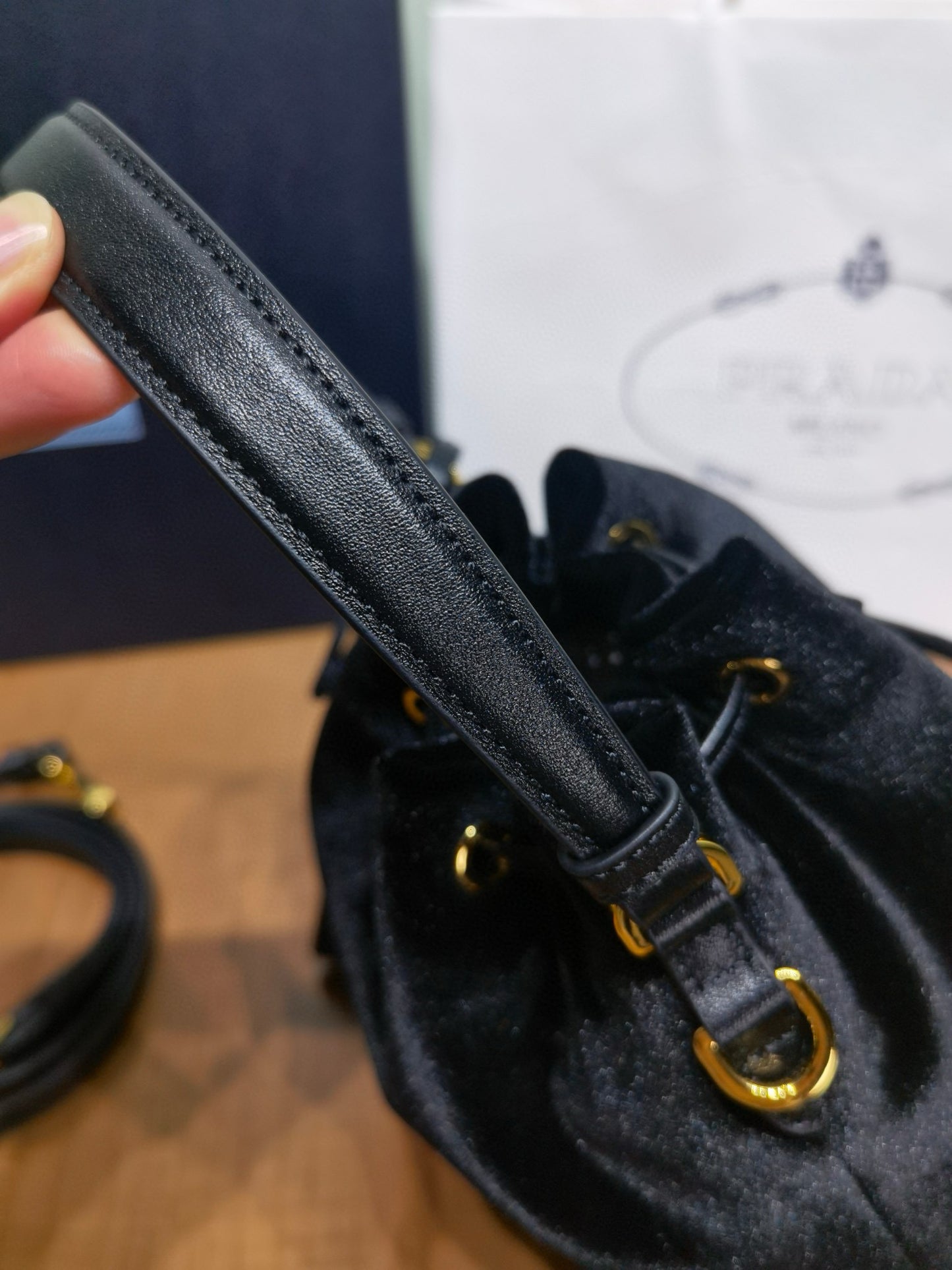 PD Mini Velvet Bag With Nappa Leather