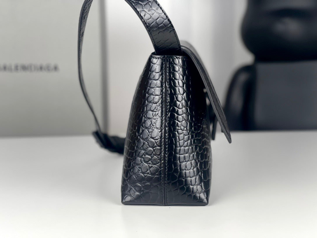 BLCG Downtown Crocodile Embossed Shoulder Bag