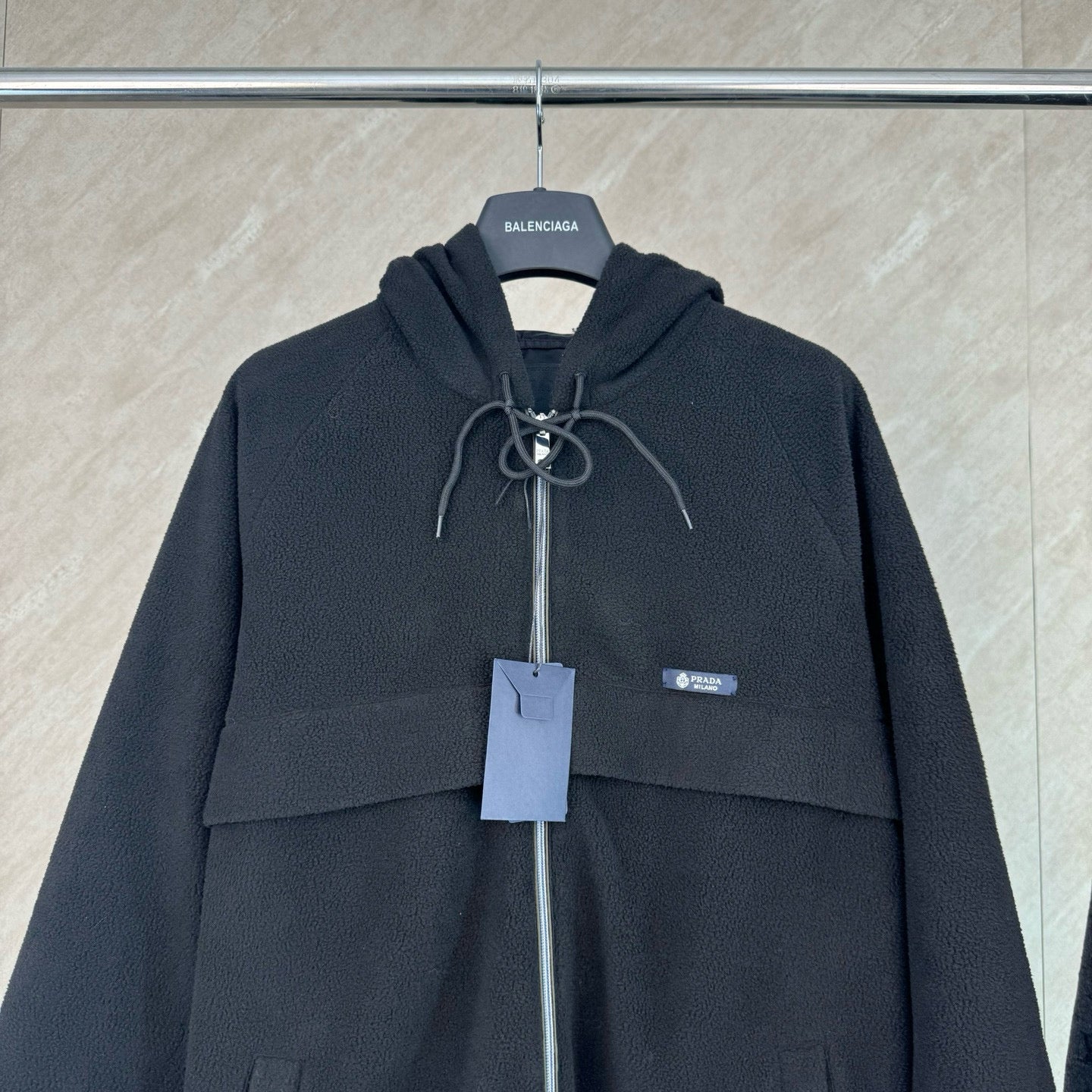 Prada Hooded Zip Softshell Jacket