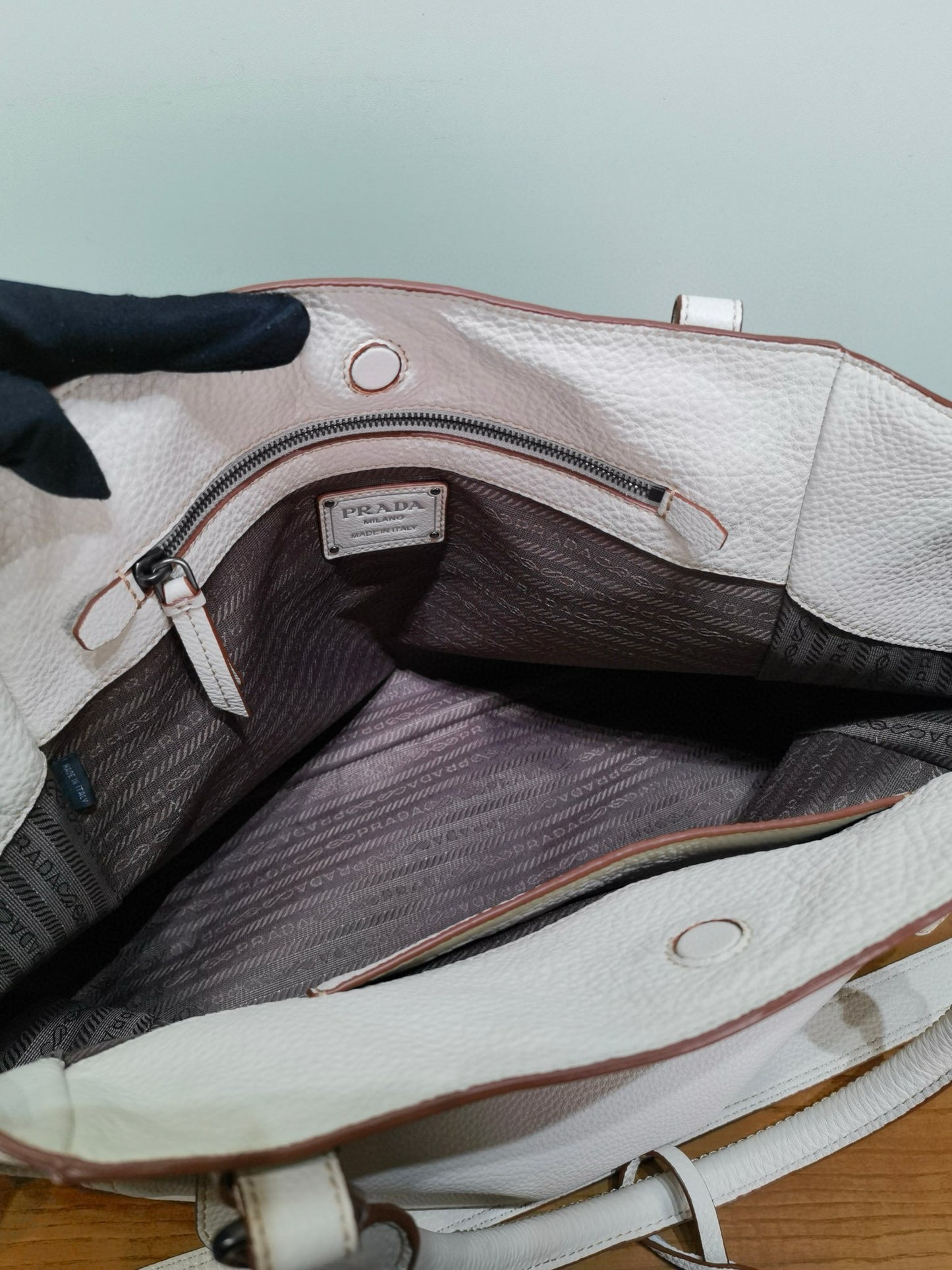PD Large Leather Tote Bag 38x32x14cm