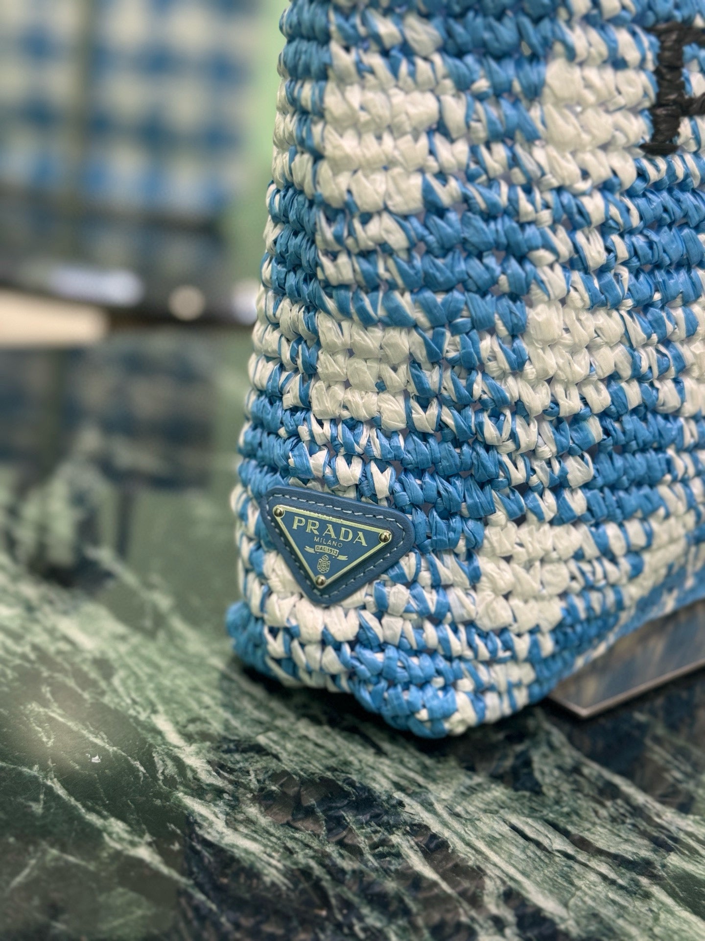 Prada Raffia Tote Bag