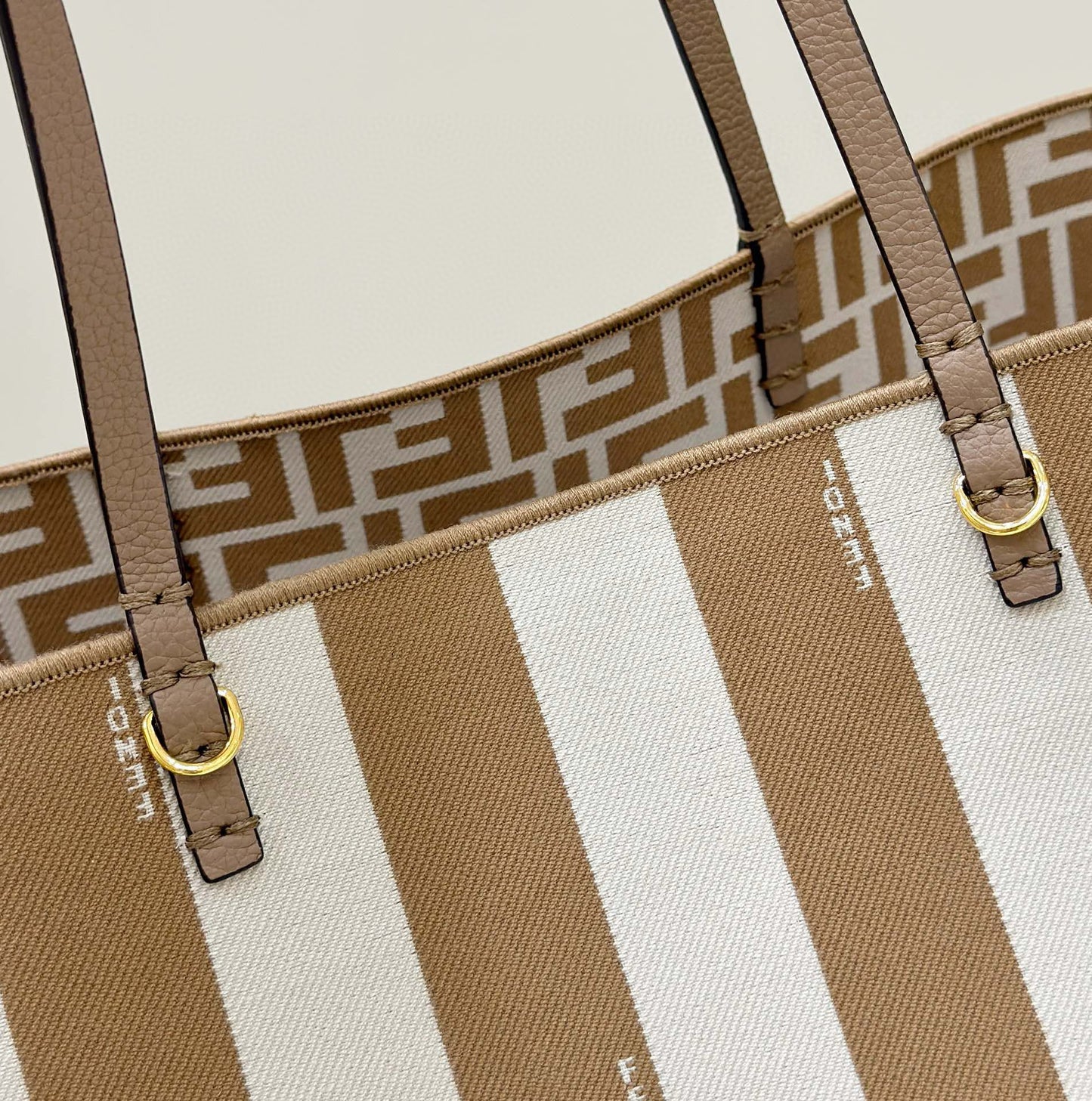 Fendi Pequin Roll Tote Bag (Large)