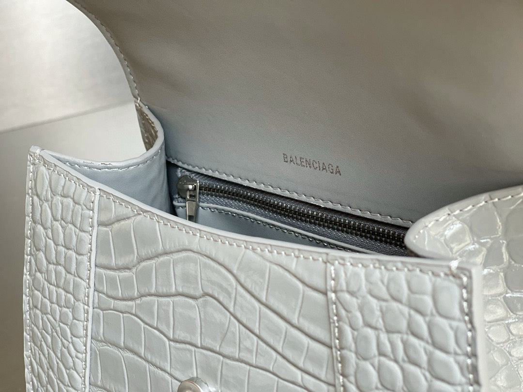 BLCG Hourglass Crocodile Top-handle Handbag (23x10x24cm)