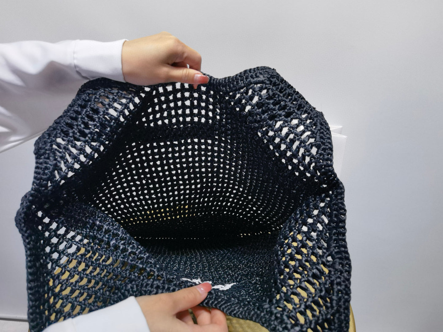 PD Raffia Crochet Tote Bag