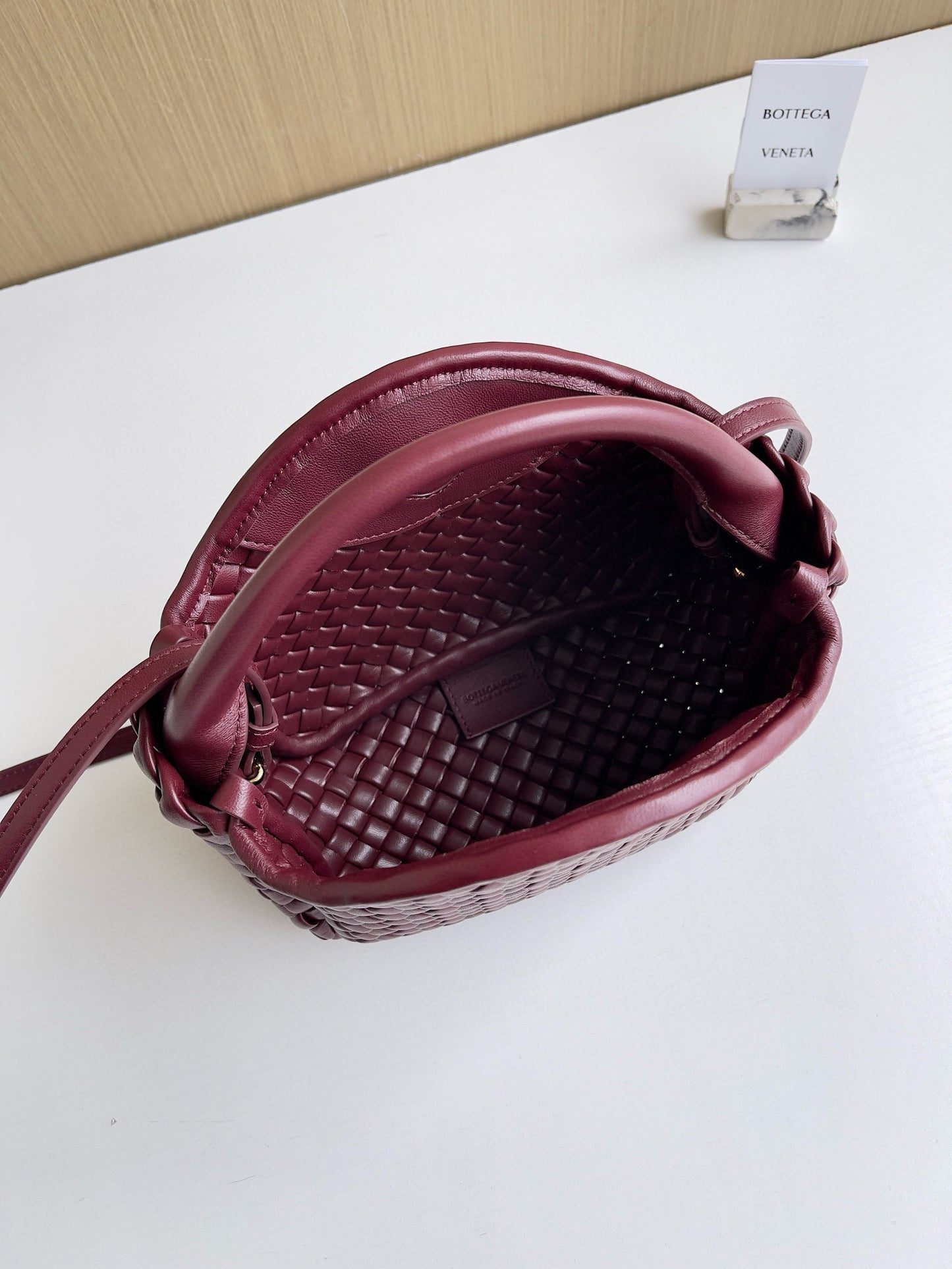 BV Burgundy Cobble Top-Handle Bag
