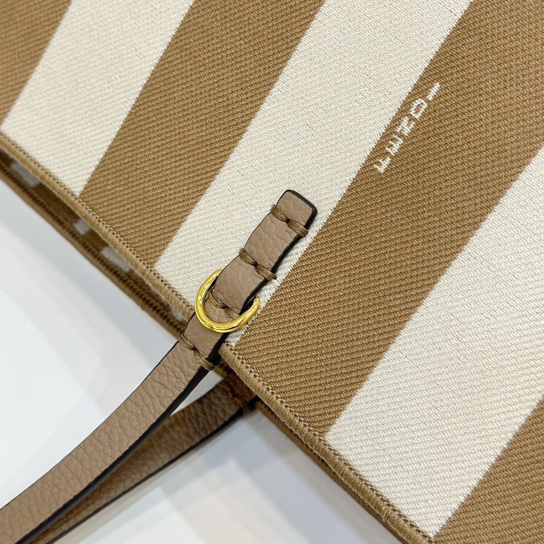 Fendi Pequin Roll Tote Bag (Medium)
