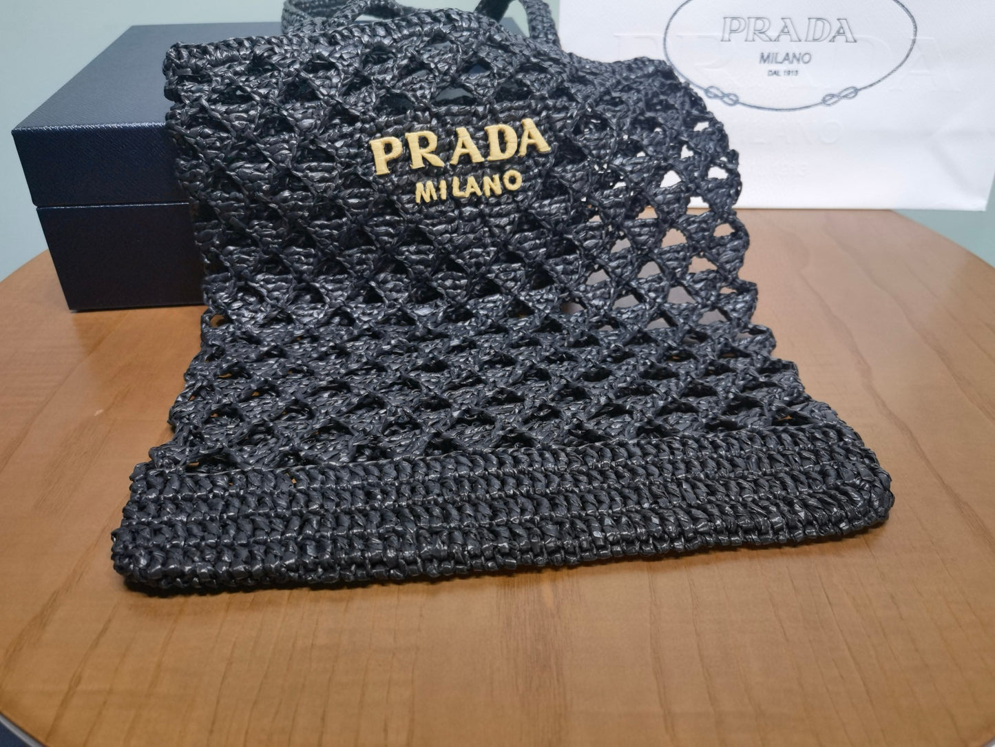 PD Raffia Crochet Tote Bag