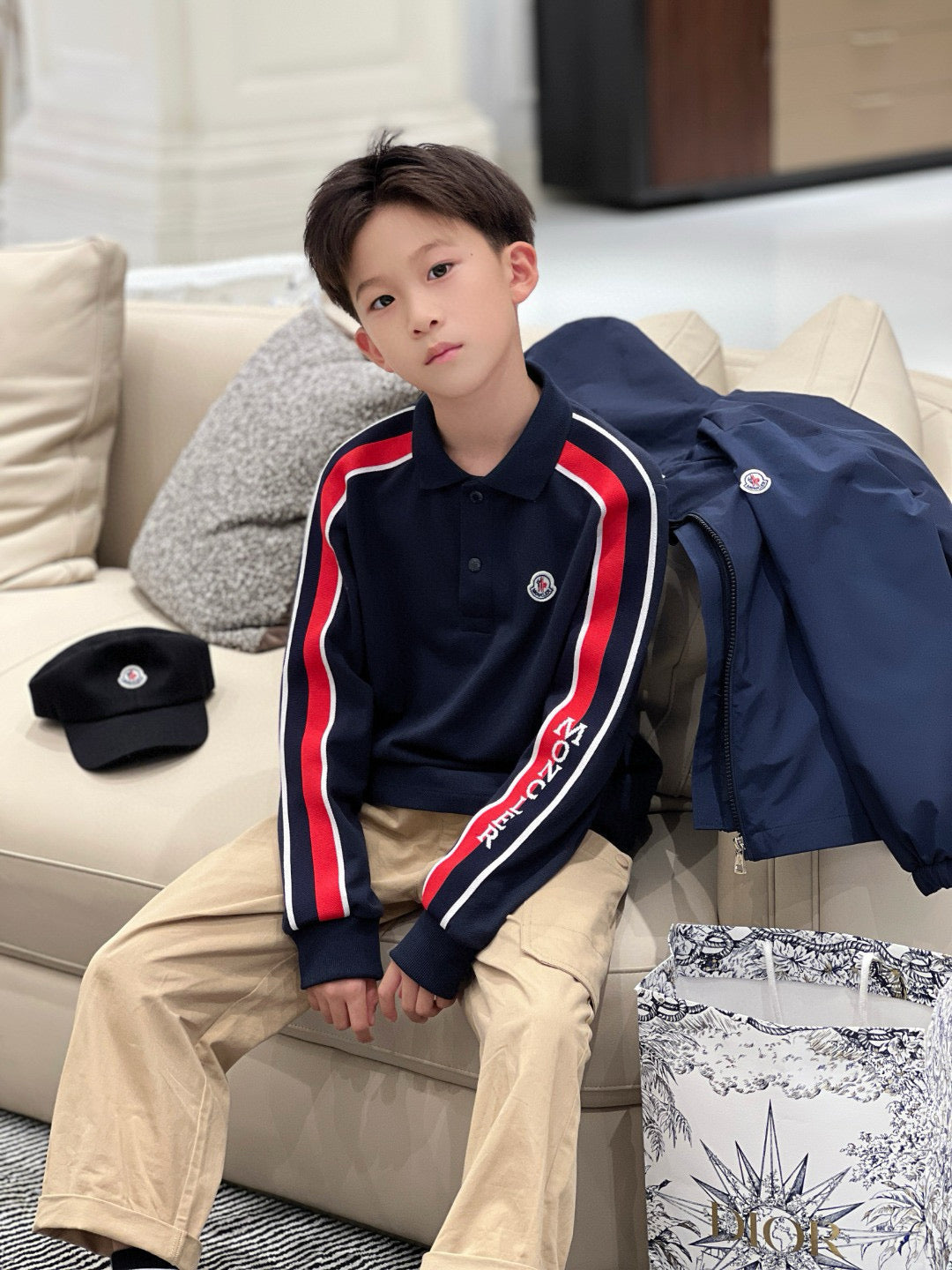 Moncler Long Sleeve Polo