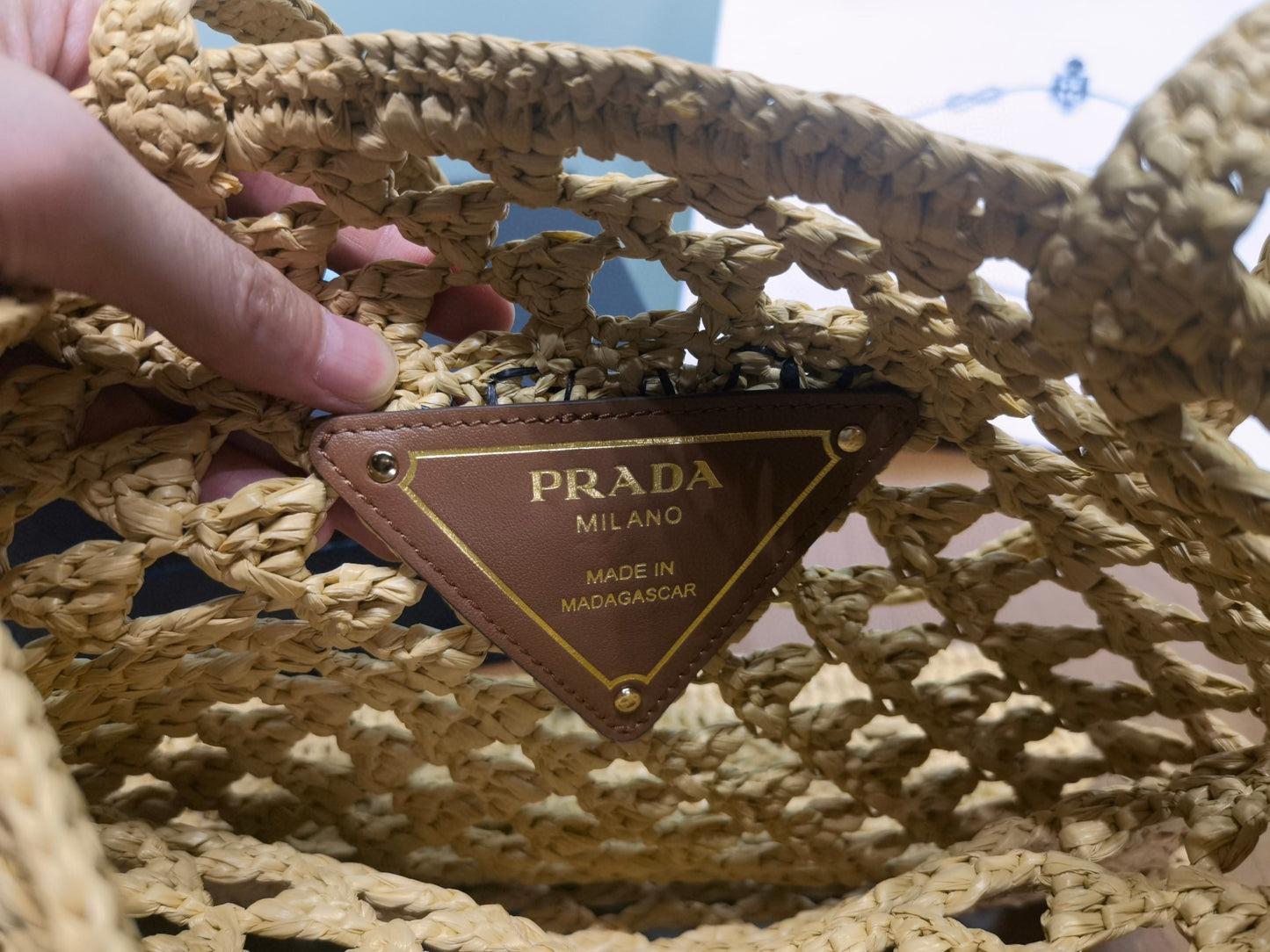 PD Raffia Crochet Tote Bag